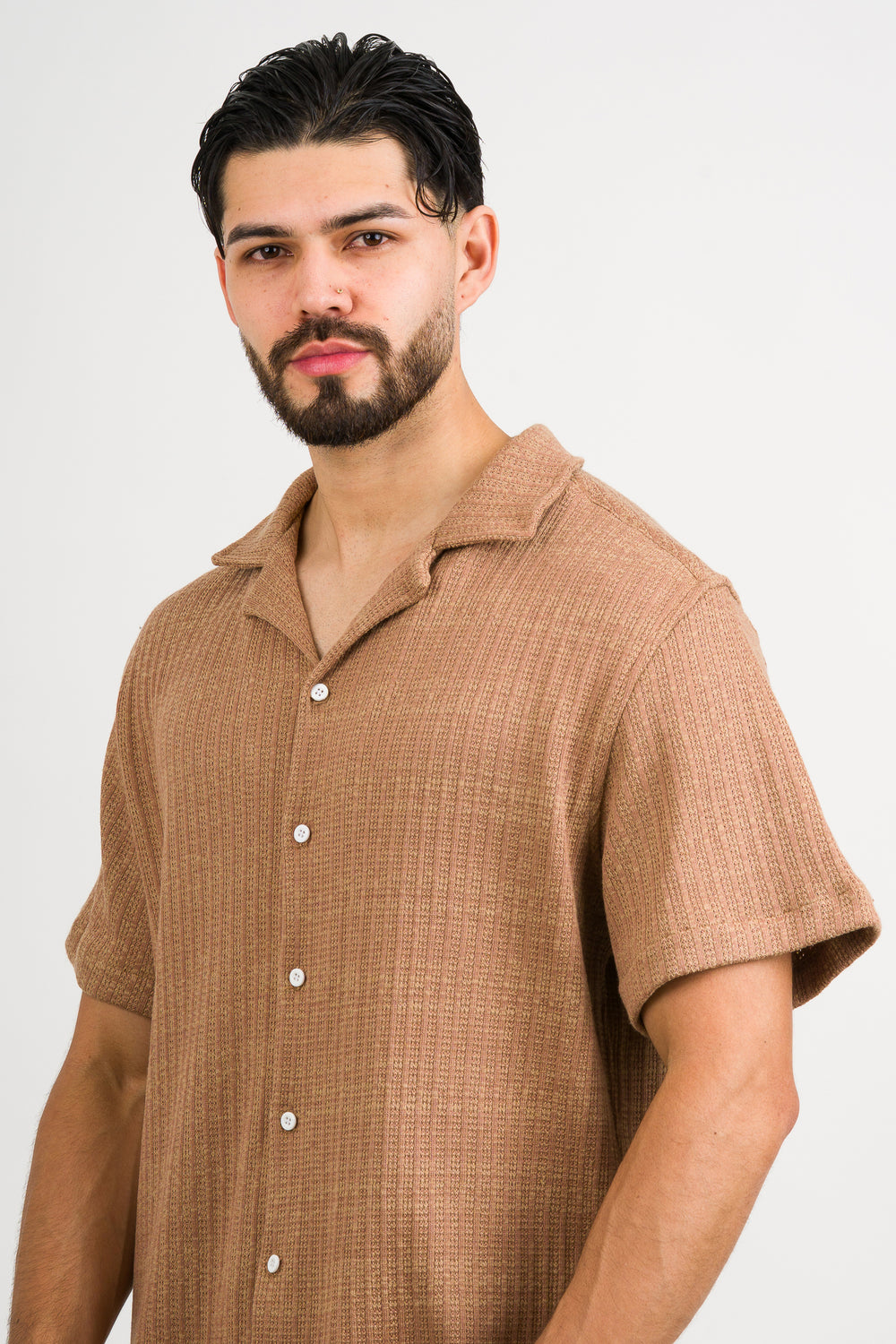 Camisa Over Tejida Md Café