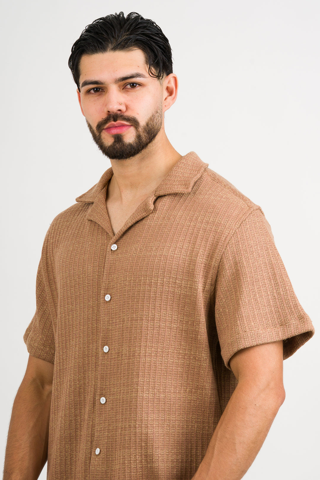 Camisa Over Tejida Md Café