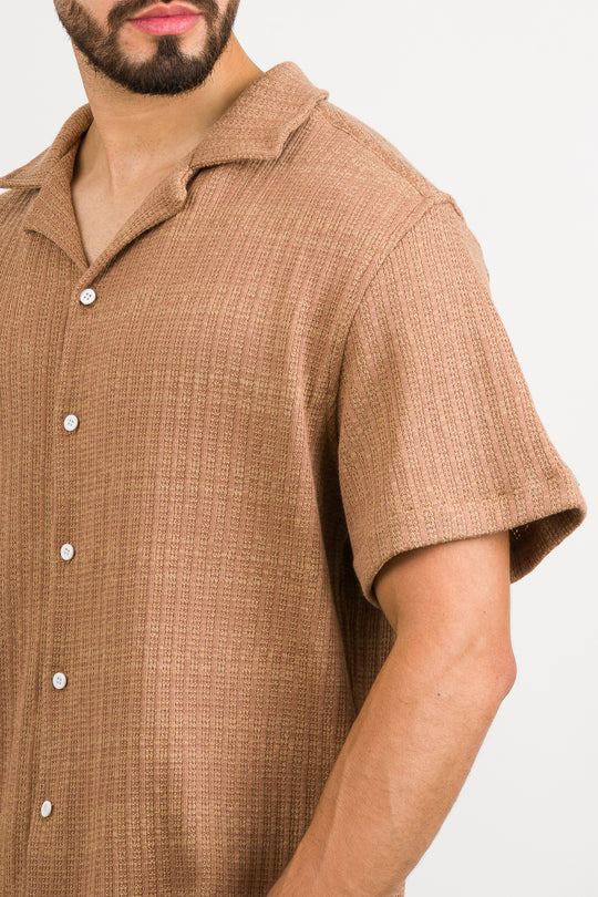 Camisa Over Tejida Md Café