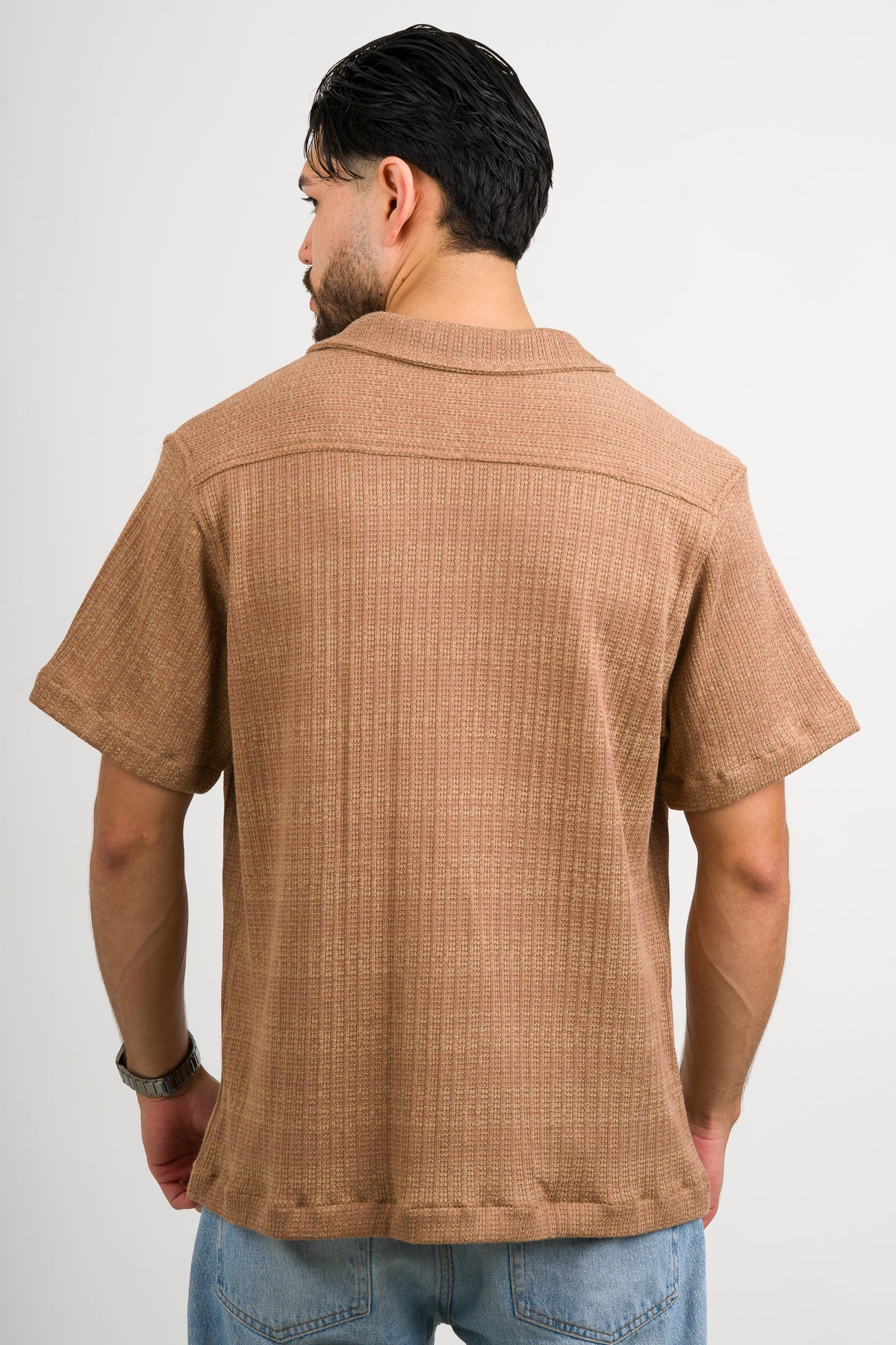 Camisa Over Tejida Md Café - Voszmen