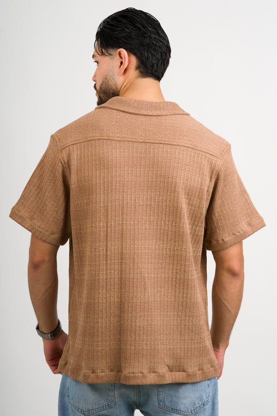 Camisa Over Tejida Md Café