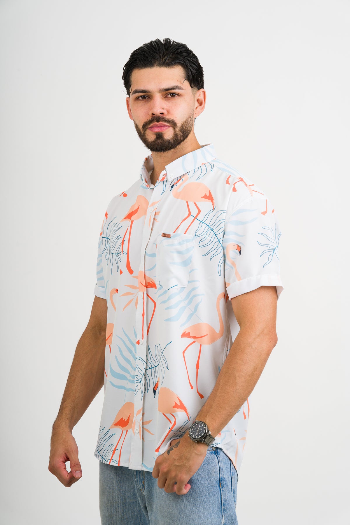 Camisa Button Flamingo - Voszmen