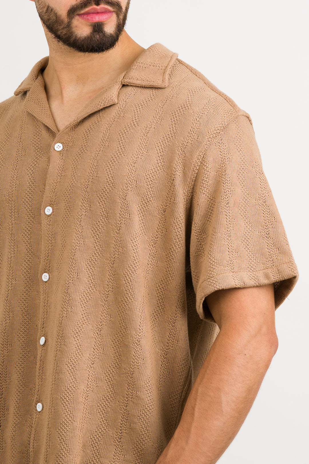 Camisa Over Tejida Mt café