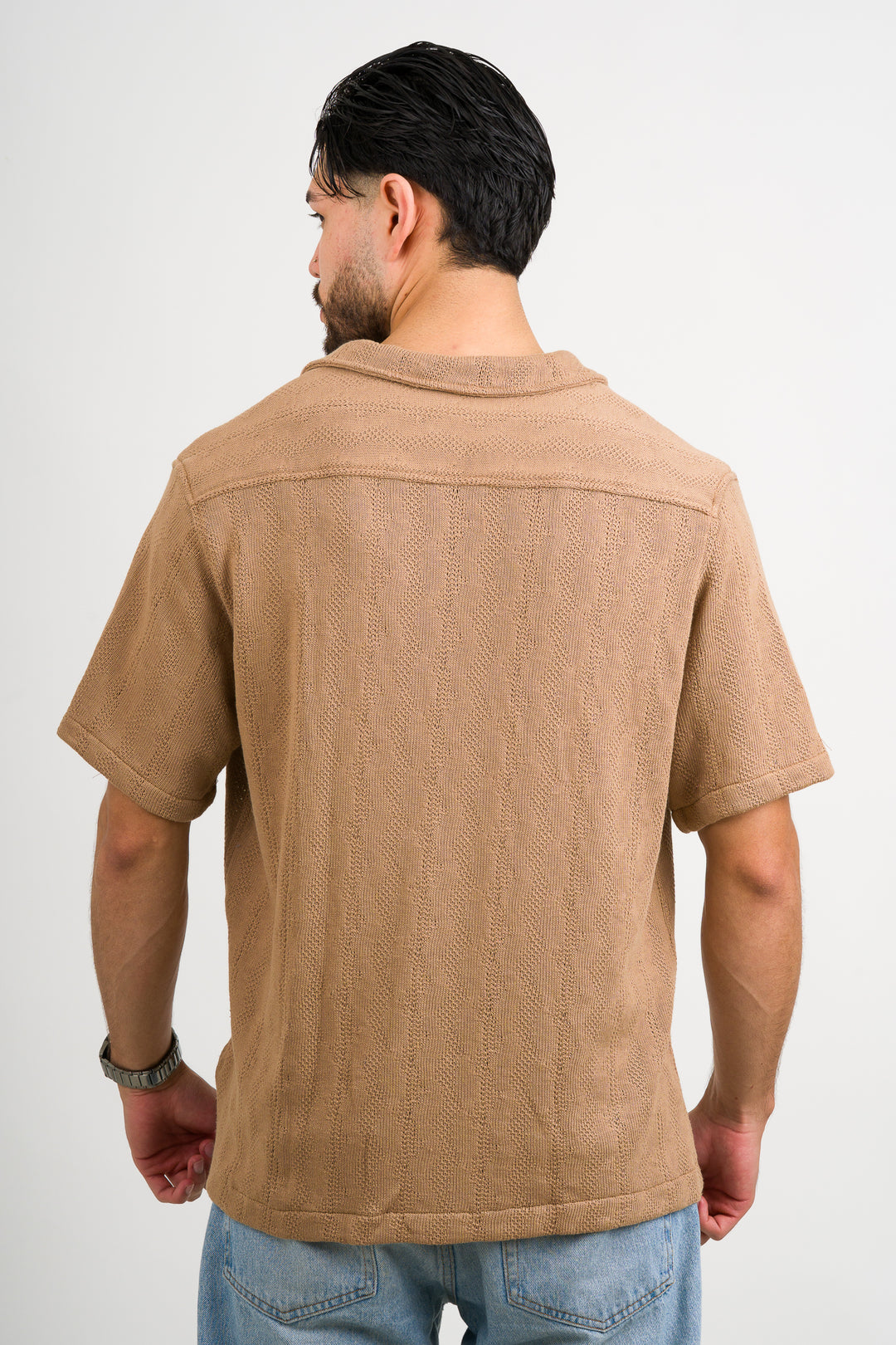 Camisa Over Tejida Mt café