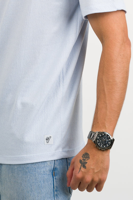 T-Shirt Text Fl Celeste - Voszmen