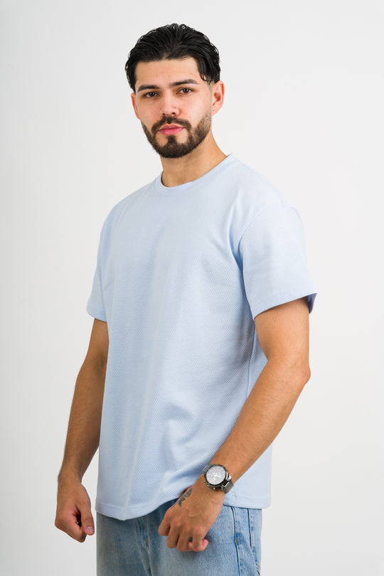 T-Shirt Text D Celeste Claro