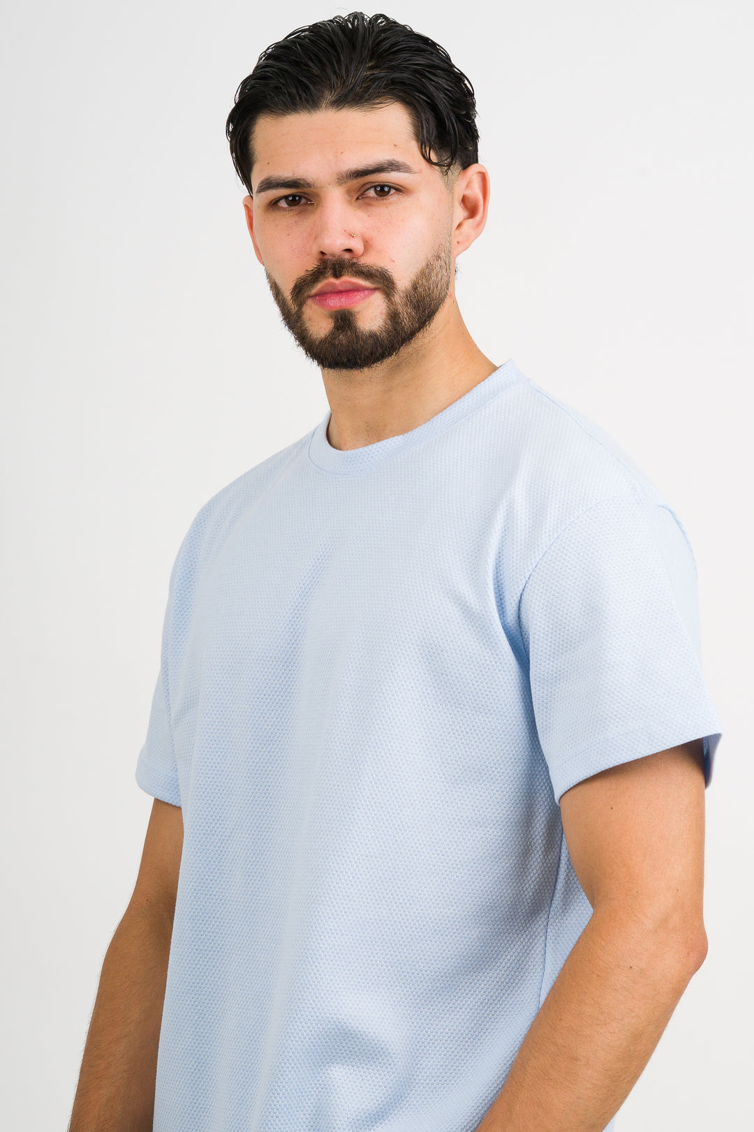 T-Shirt Text D Celeste Claro