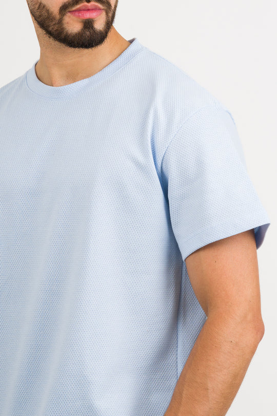 T-Shirt Text D Celeste Claro