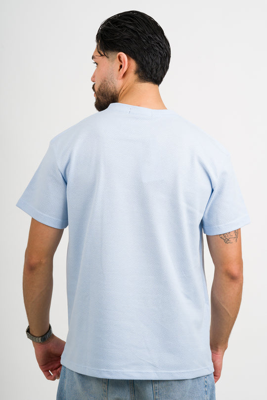 T-Shirt Text D Celeste Claro