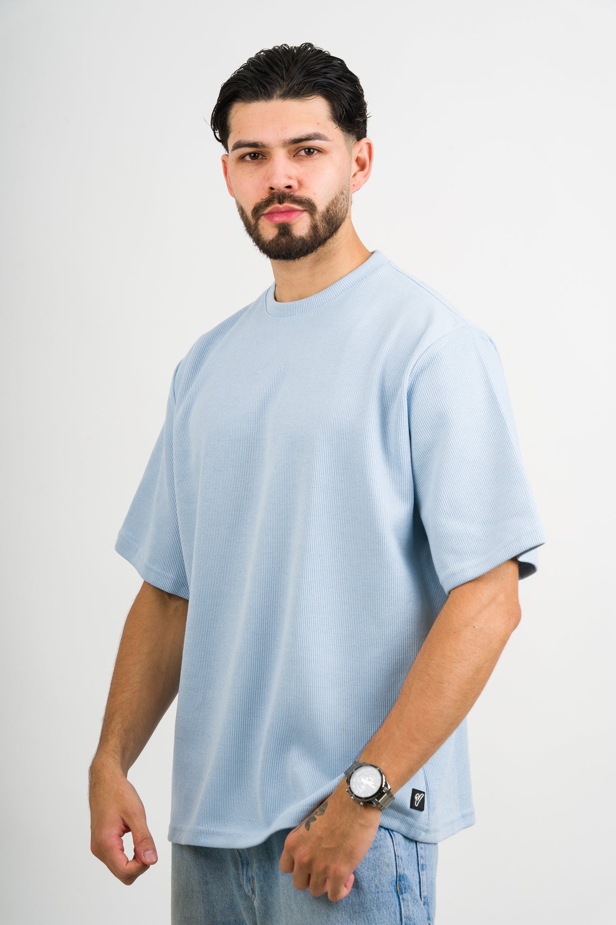 T-Shirt Over Text W Celeste - Voszmen