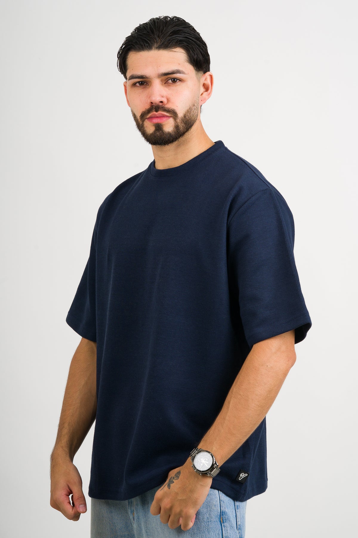 T-Shirt Over Text W Azul Marino - Voszmen