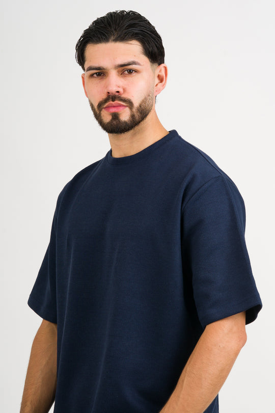 T-Shirt Over Text W Azul Marino