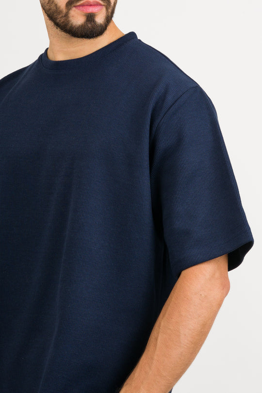 T-Shirt Over Text W Azul Marino