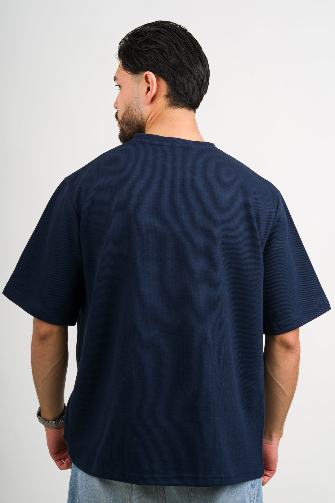 T-Shirt Over Text W Azul Marino