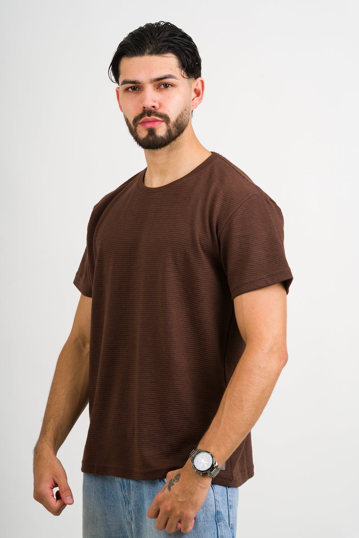 T-Shirt Text B café oscuro - Voszmen
