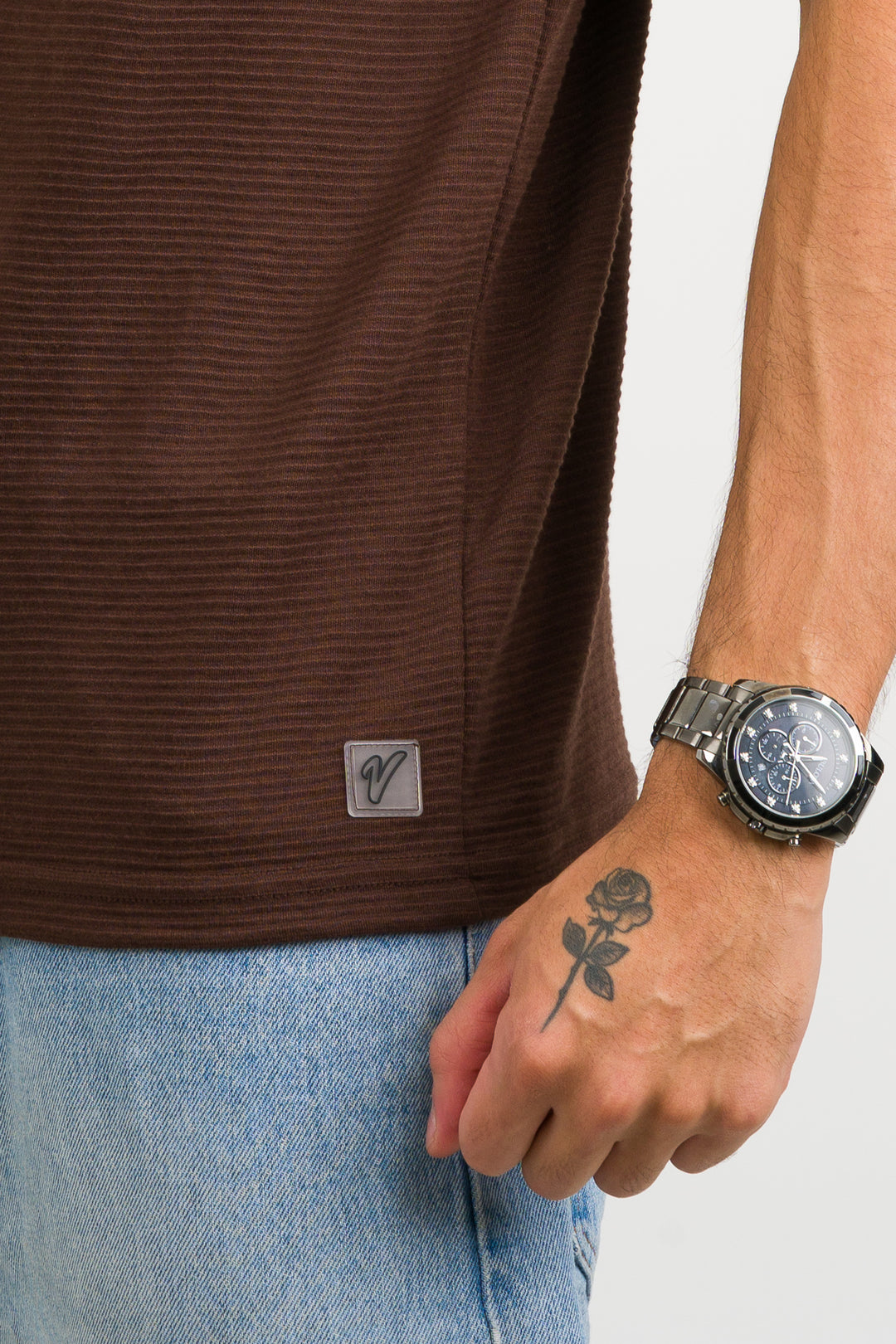 T-Shirt Text B café oscuro