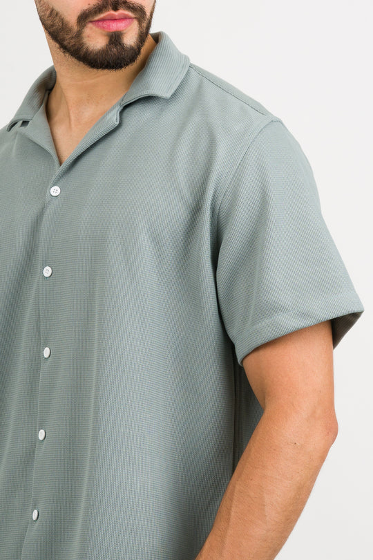 Camisa Text F Verde pastel