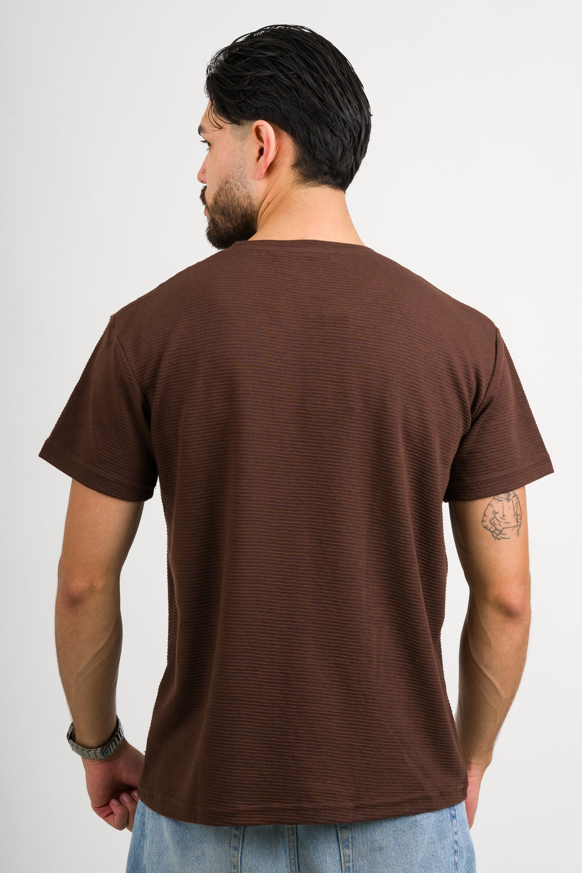 T-Shirt Text B café oscuro - Voszmen