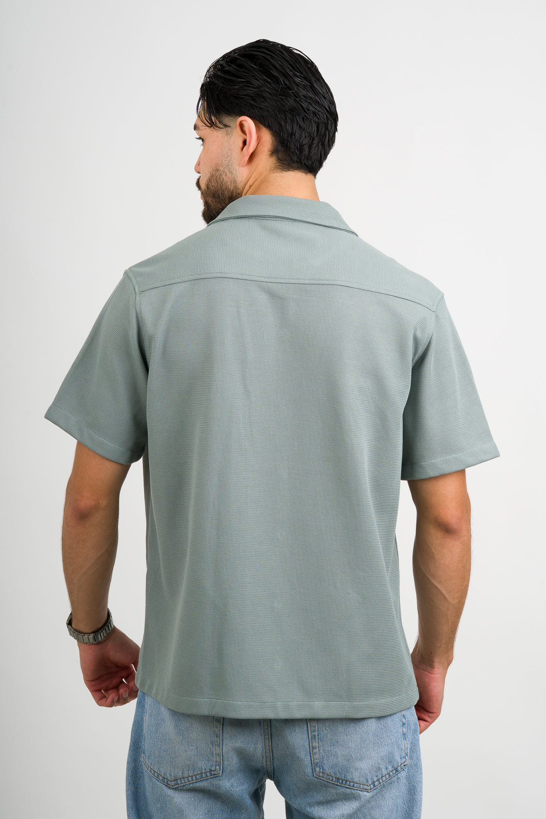Camisa Text F Verde pastel