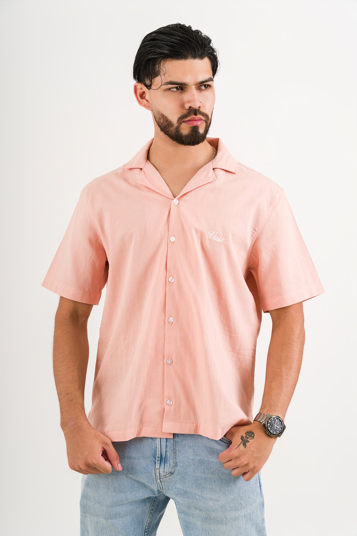 Camisa Over Lino Papaya - Voszmen