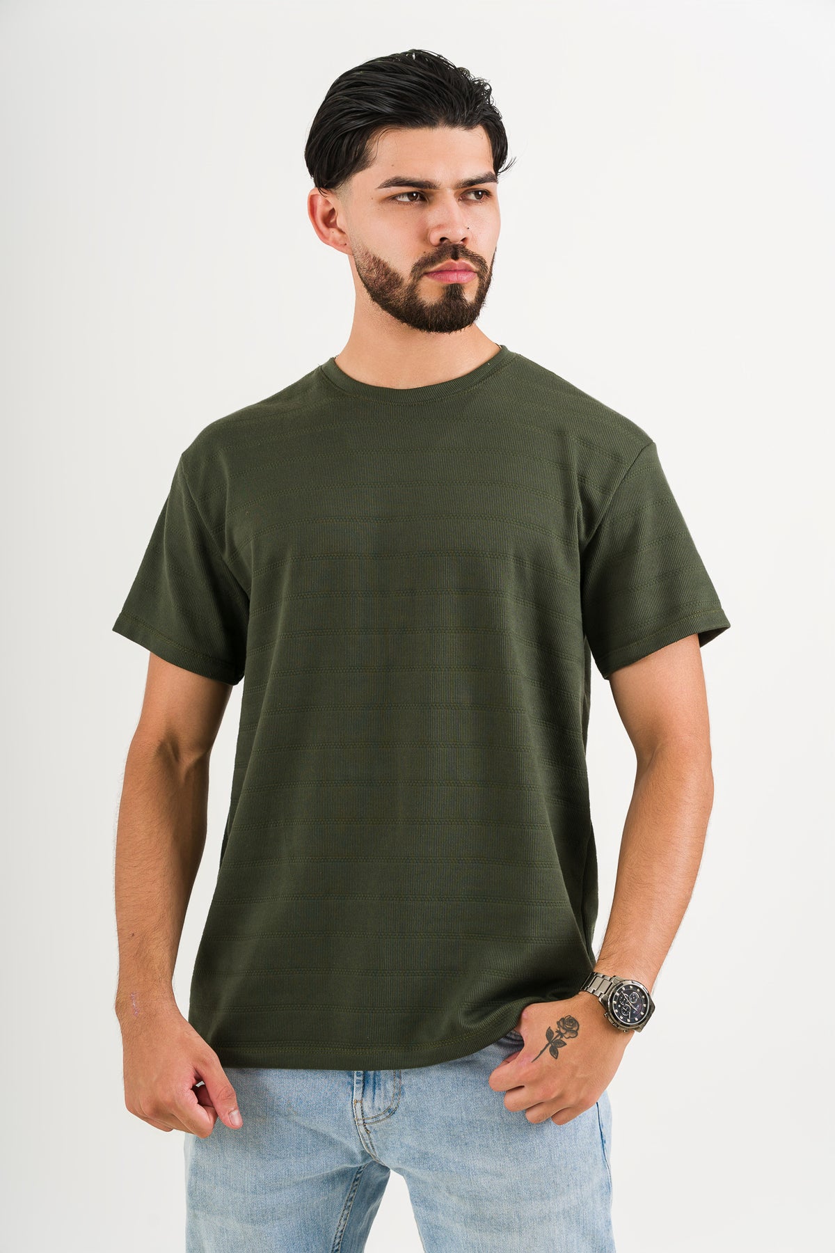 T-Shirt Text H Verde Musgo - Voszmen