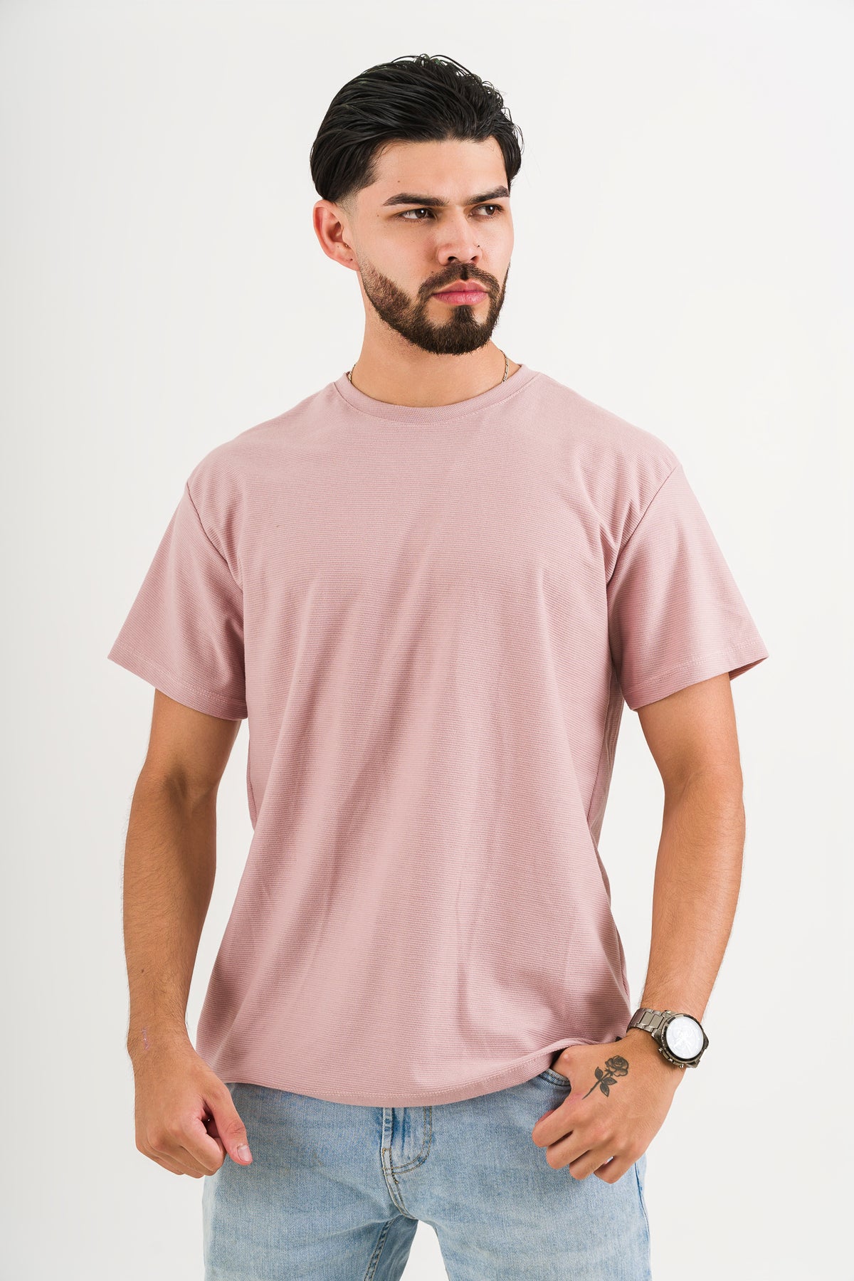T-Shirt Text C Palo Rosa. - Voszmen