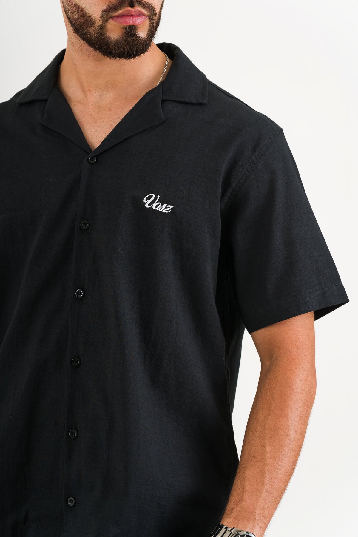 Camisa Over Lino Black - Voszmen