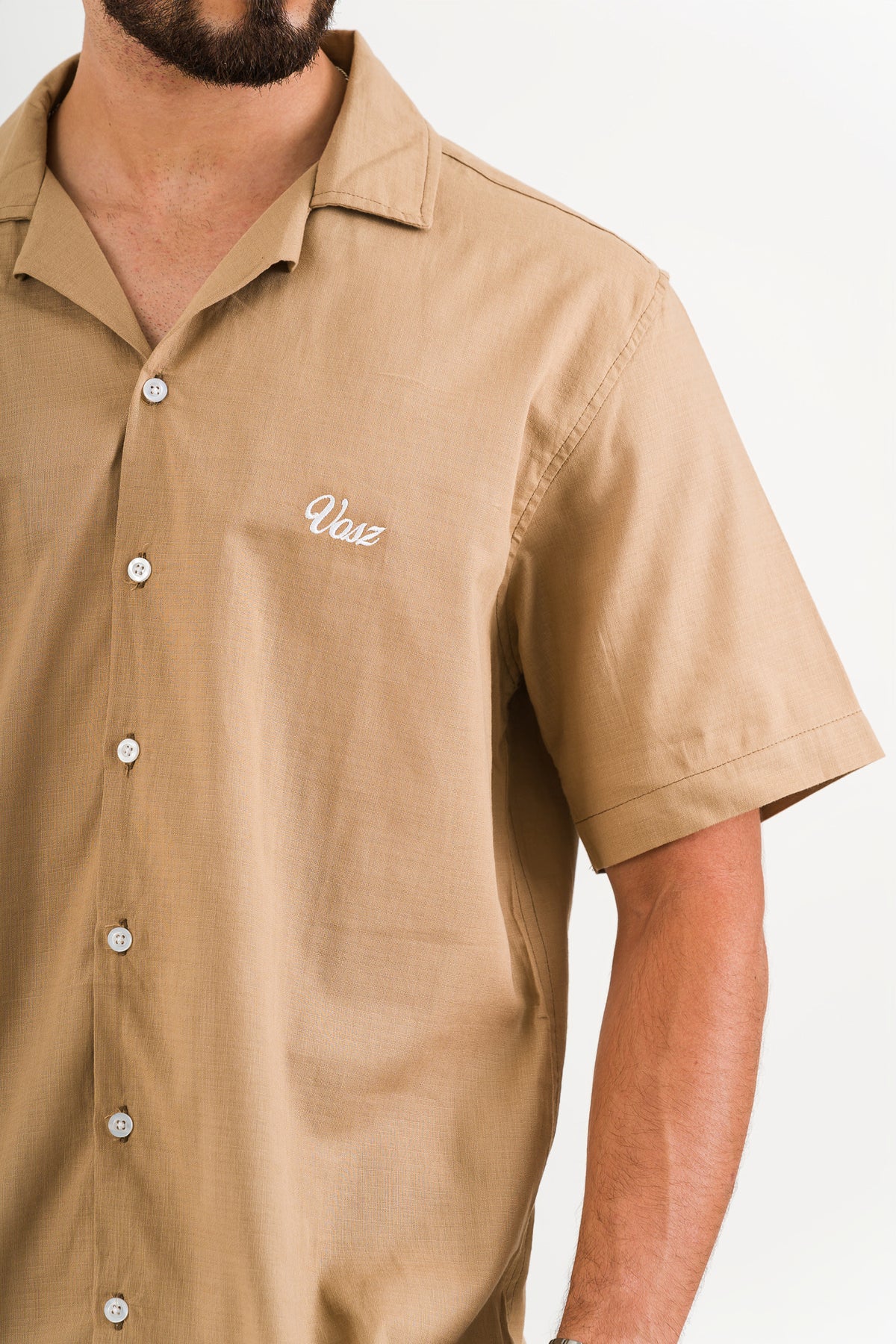 Camisa Over Lino Brown - Voszmen