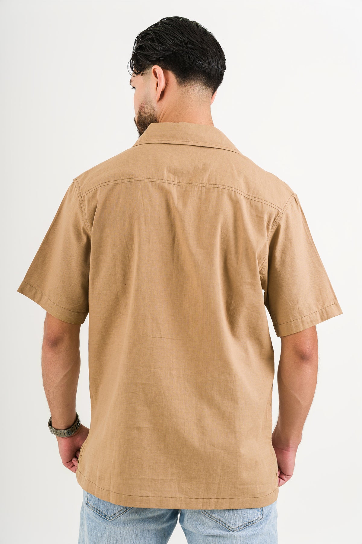 Camisa Over Lino Brown - Voszmen