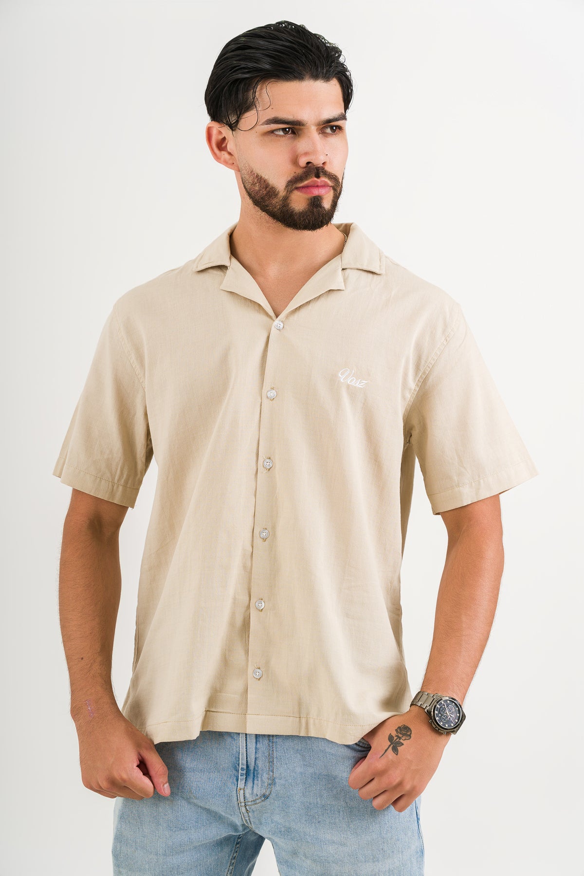 Camisa Over Lino Cremmé - Voszmen