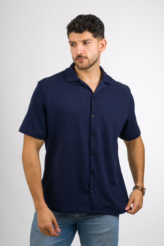 Camisa Text B Azul Oscuro