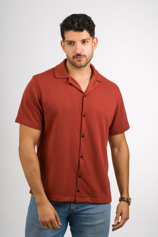 Camisa Text B Terracota