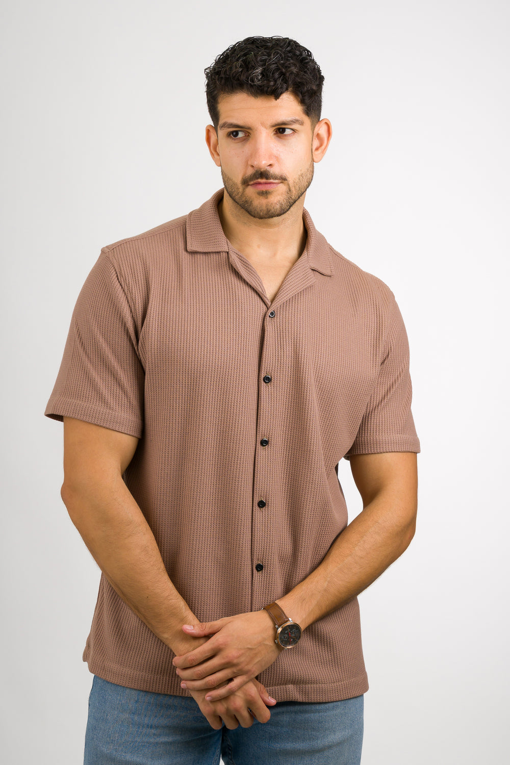 Camisa Text Q Café Claro