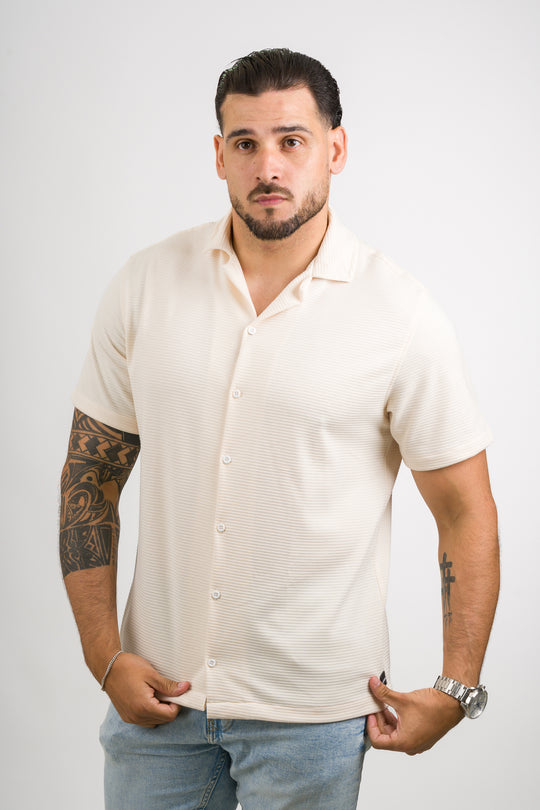 Camisa Text B Crema