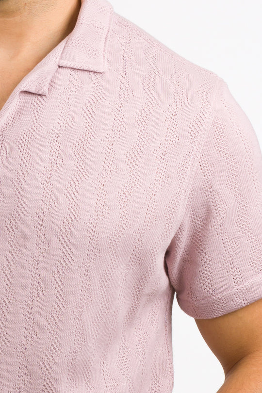 Camisa Over Tejida Mt Palo Rosa