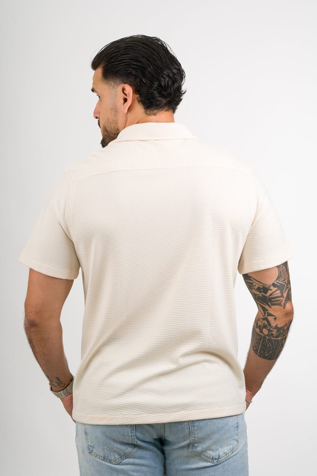 Camisa Text B Crema