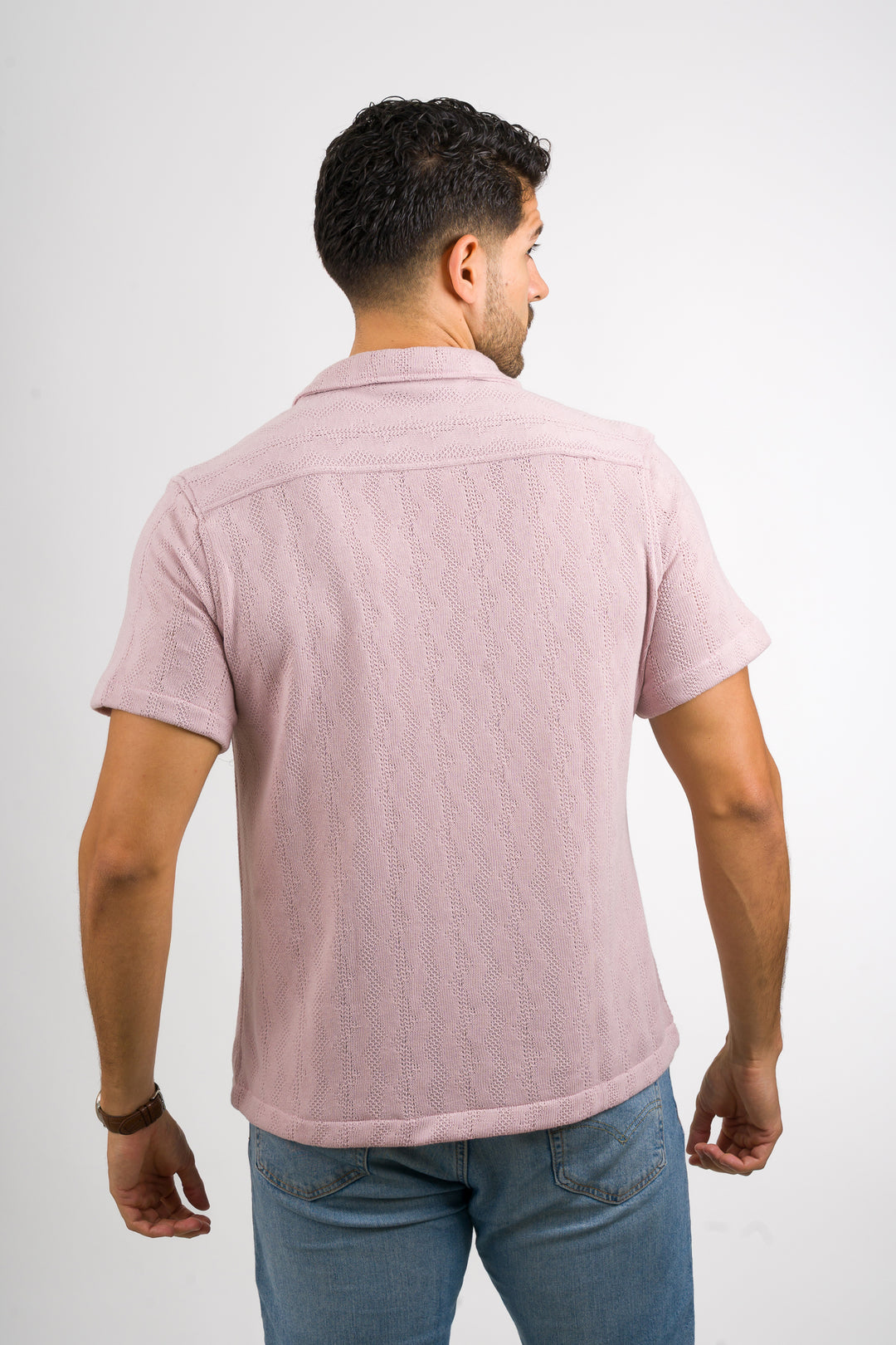 Camisa Over Tejida Mt Palo Rosa