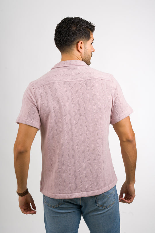Camisa Over Tejida Mt Palo Rosa