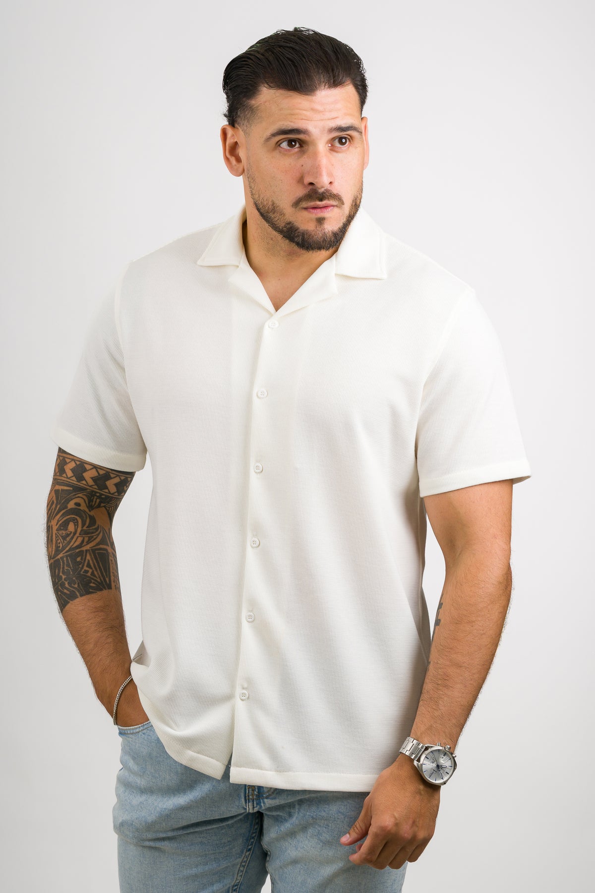 Camisa Text F blanco H - Voszmen