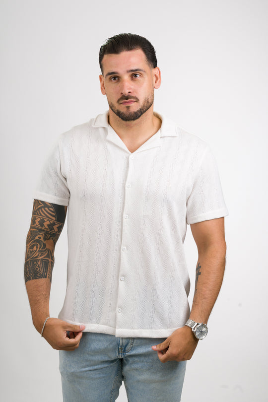 Camisa Over Tejida Mt Blanca
