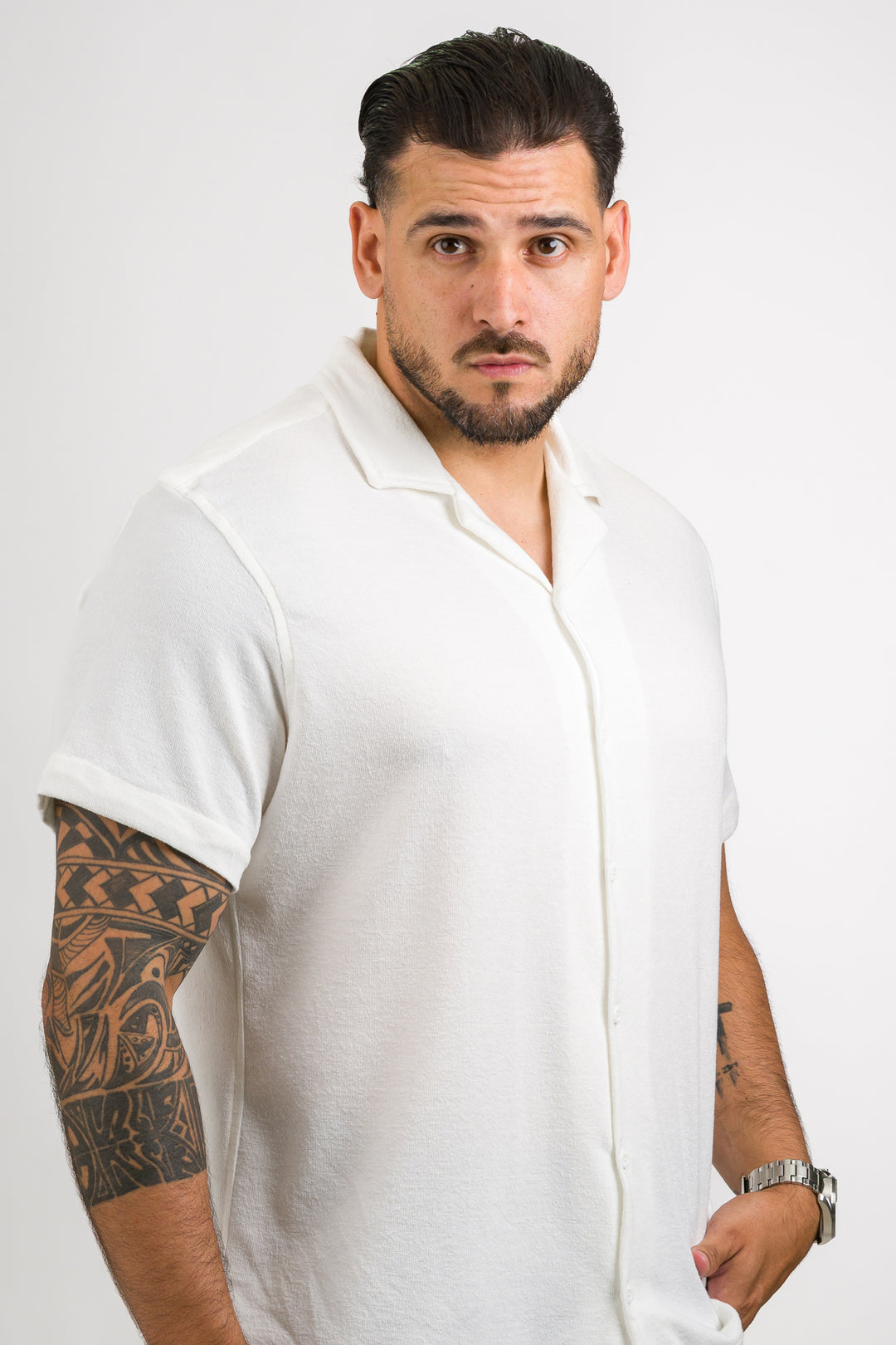 Camisa Text DL blanco H