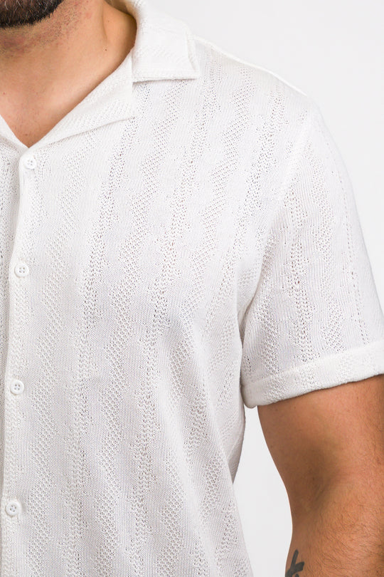 Camisa Over Tejida Mt Blanca