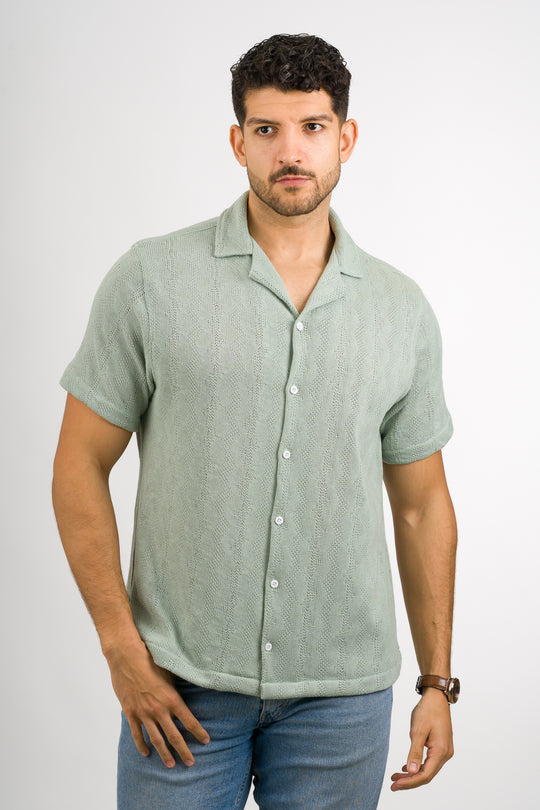 Camisa Over Tejida Mt Verde Pastel
