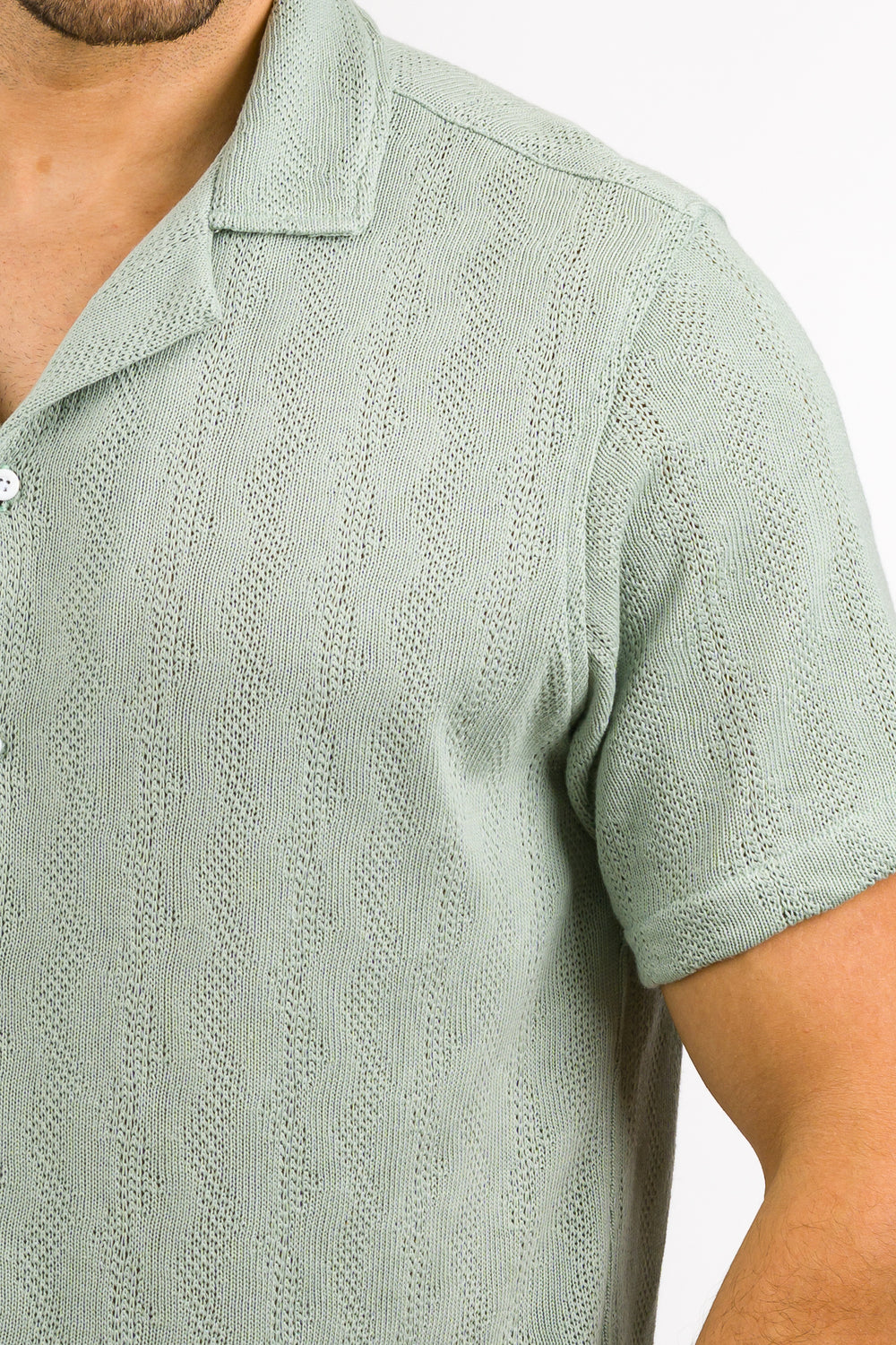 Camisa Over Tejida Mt Verde Pastel