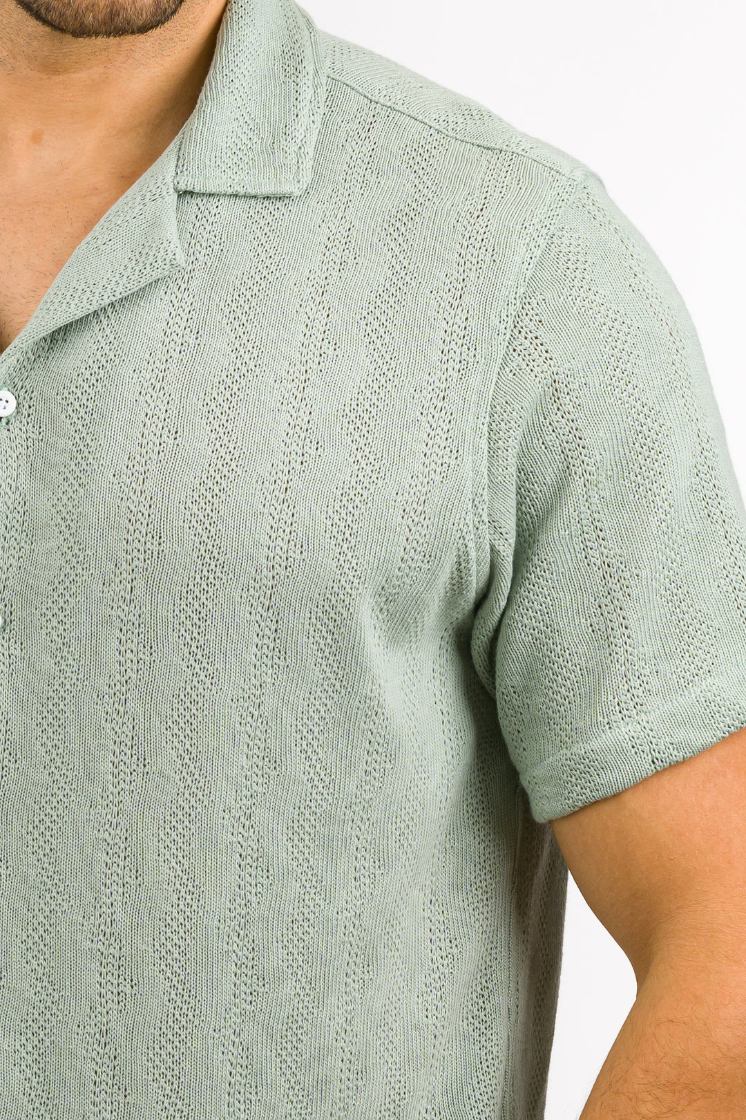 Camisa Over Tejida Mt Verde Pastel