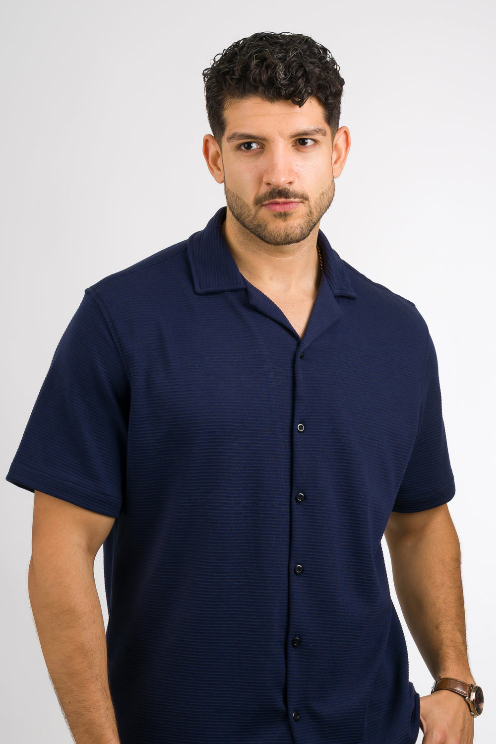 Camisa Text B Azul Oscuro