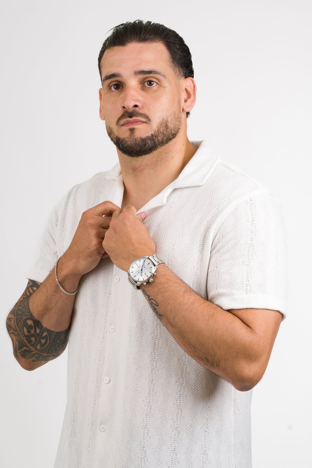 Camisa Over Tejida Mt Blanca