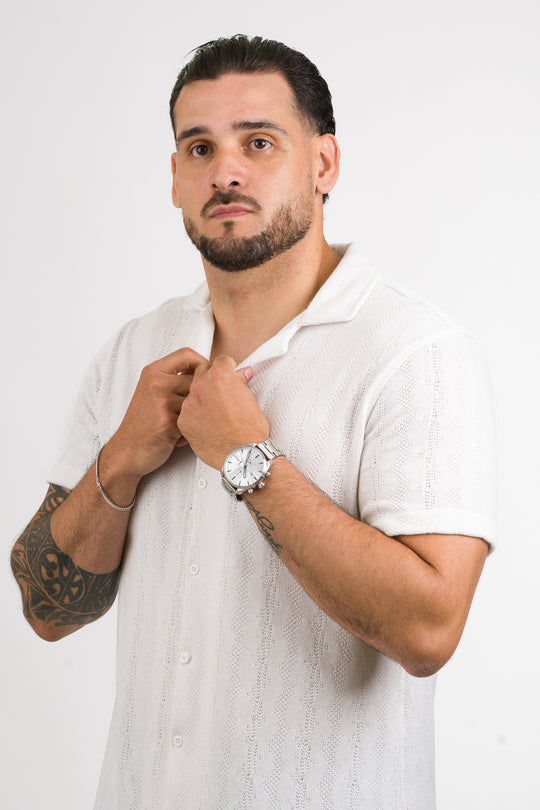 Camisa Over Tejida Mt Blanca