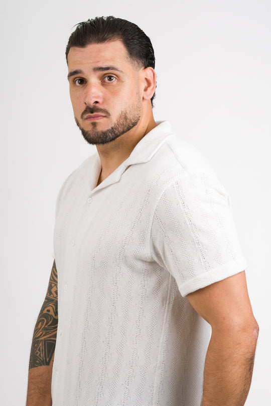 Camisa Over Tejida Mt Blanca