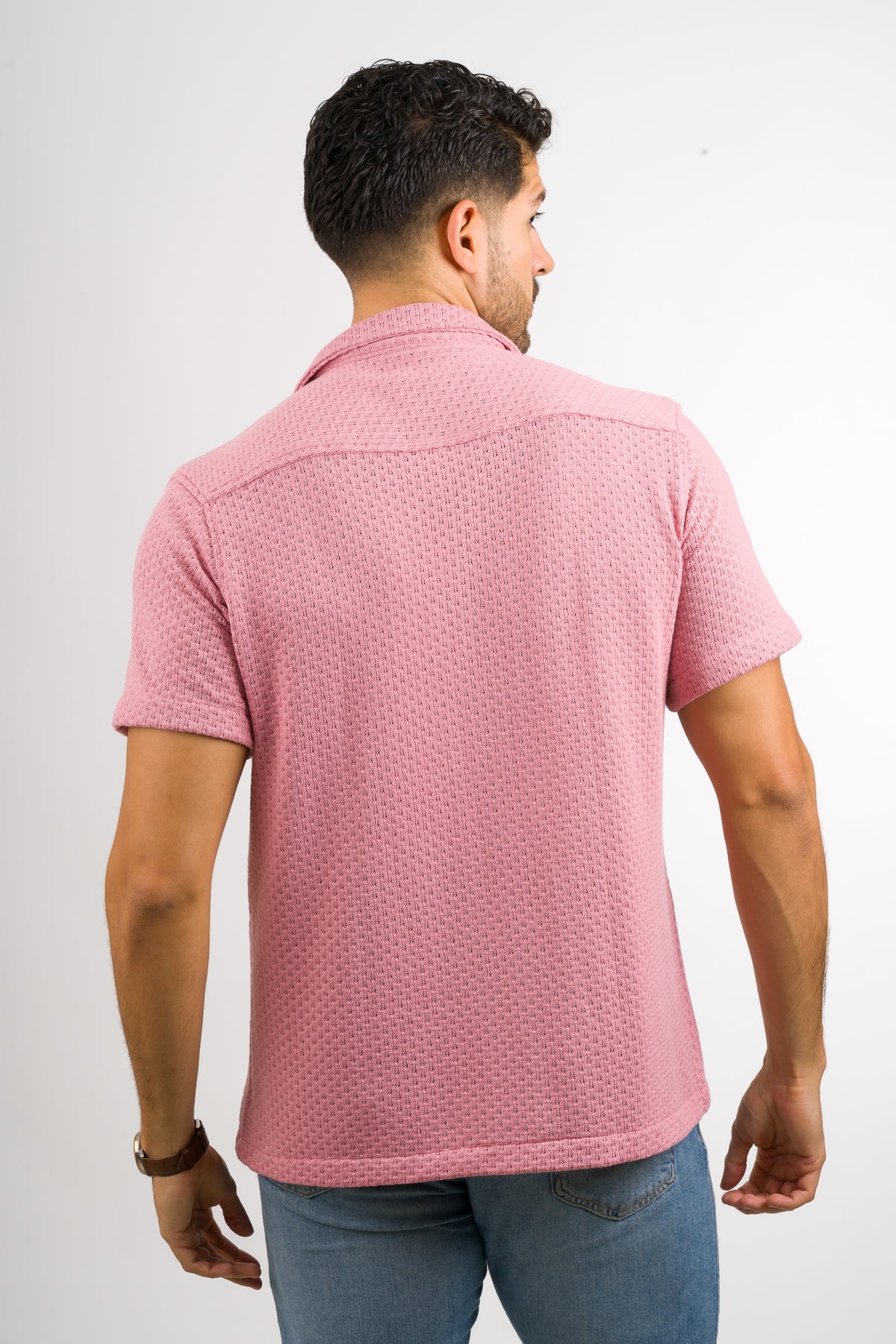 Camisa Over Tejida Mc Palo-Rosa - Voszmen